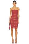 power mesh midi dress