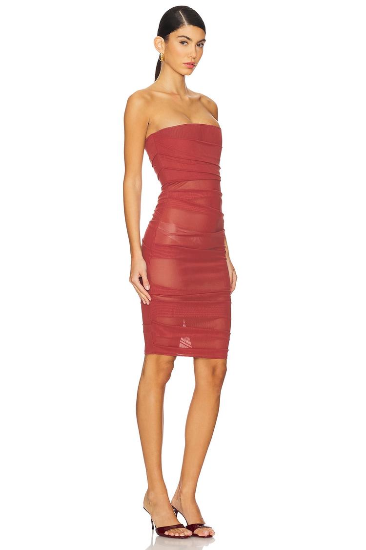 power mesh midi dress