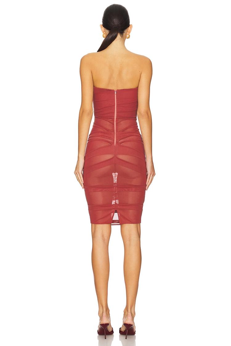power mesh midi dress