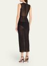 power mesh sleeveless midi dress