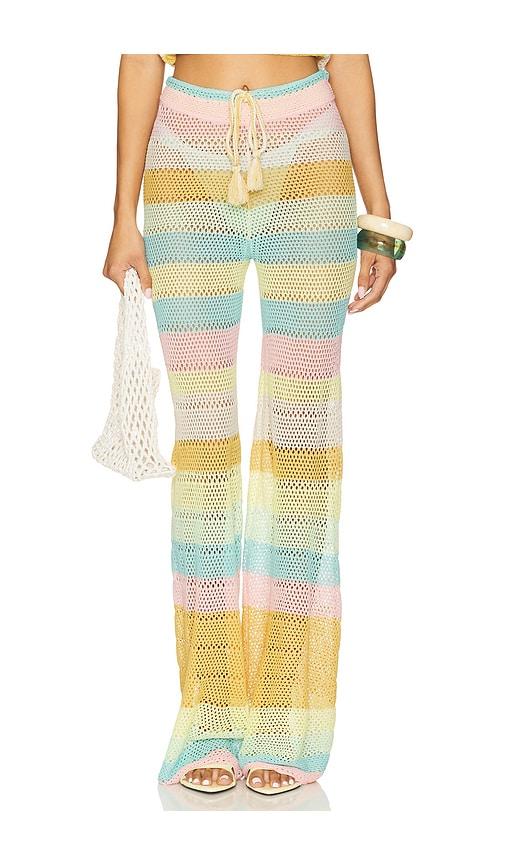 pq bree boho pant in blue,yellow.