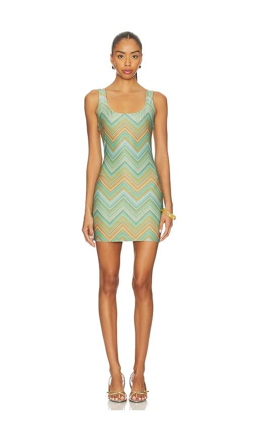 pq cora mini dress in green.