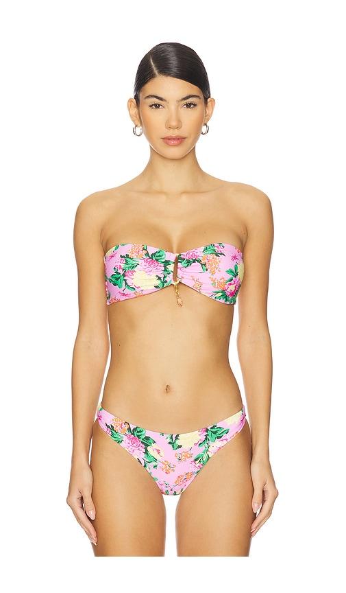 pq detail bandeau bikini top indahlia in pink.