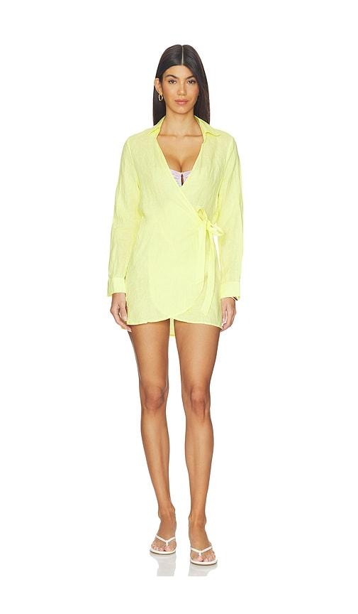 pq lily cover-up dress in yellow.