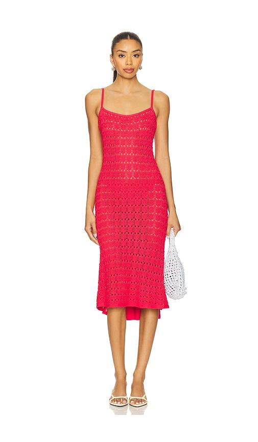 pq peggy dress in red.
