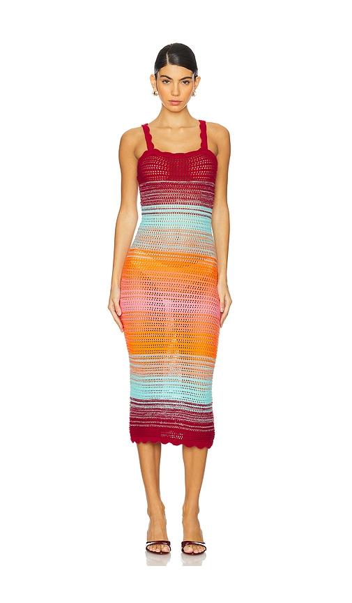 pq reese dress in orange,red.