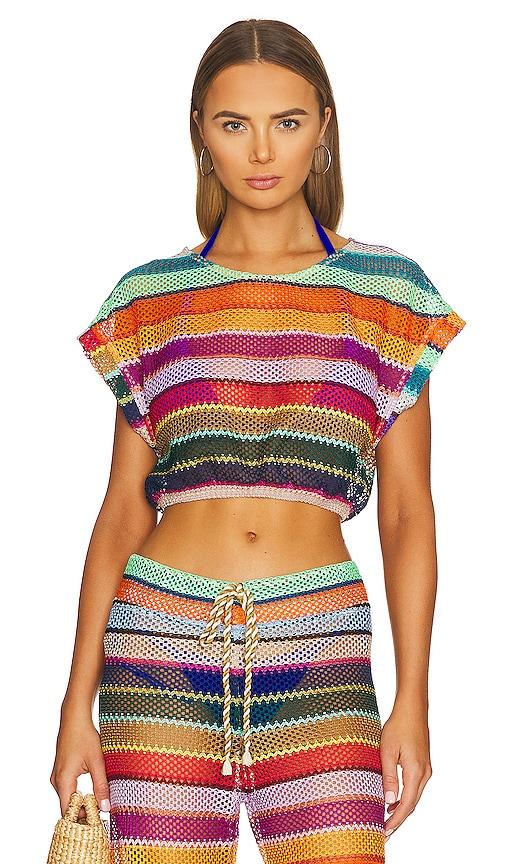 pq renee crop top in multi.