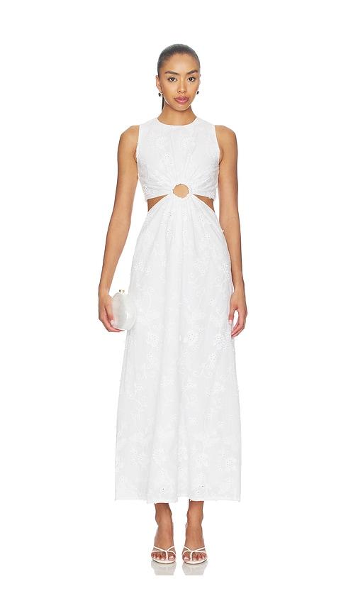 pq tavi dress in white.
