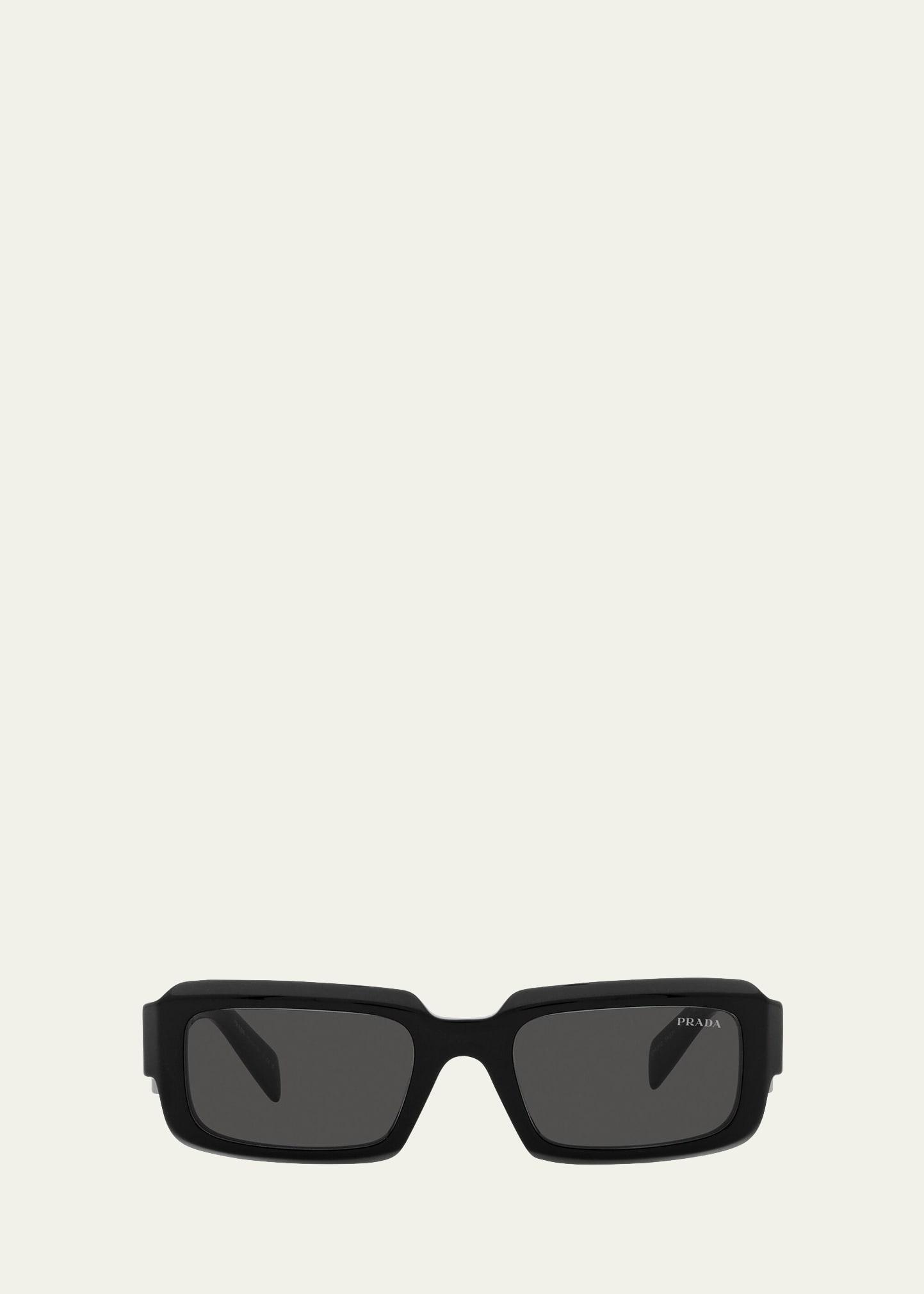 pr 27zsf logo beveled acetate rectangle sunglasses