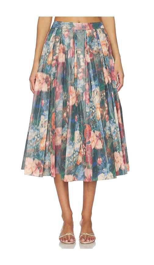 prabal gurung pleated skirt in blue,peach.