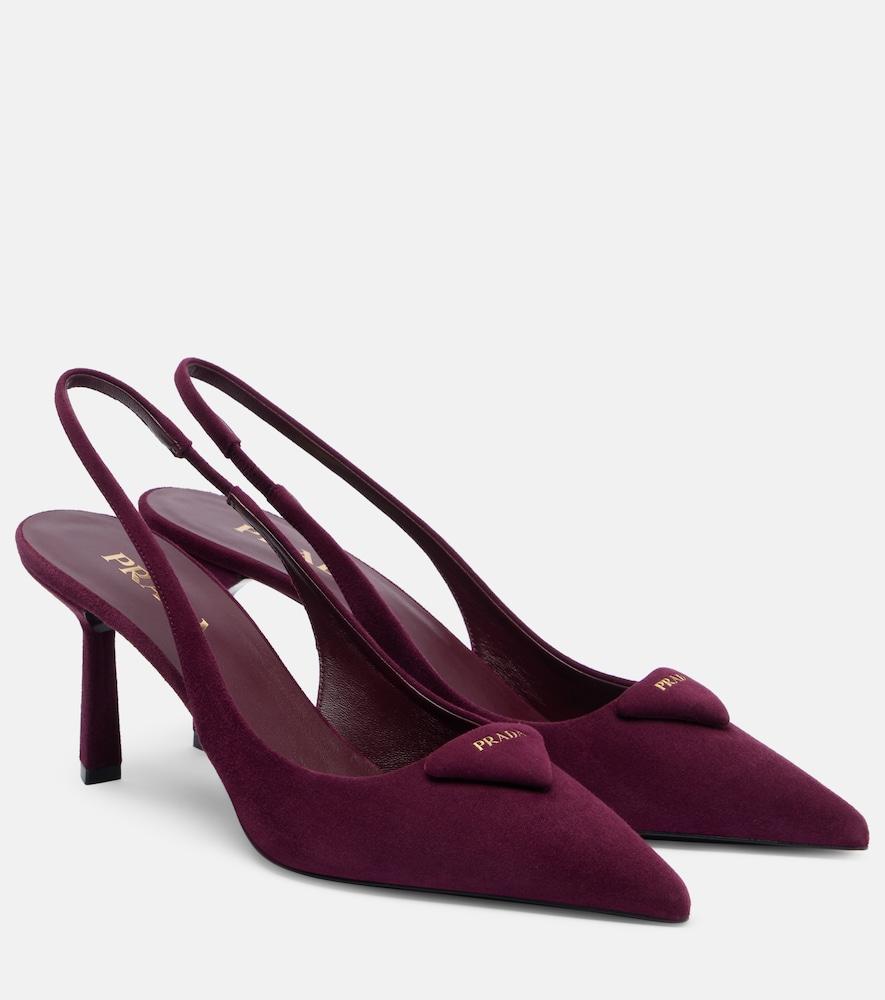 prada 75 suede slingback pumps