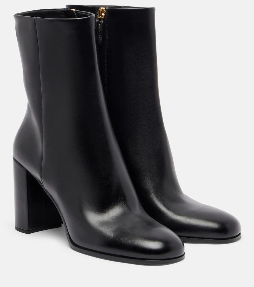prada 85 leather ankle boots