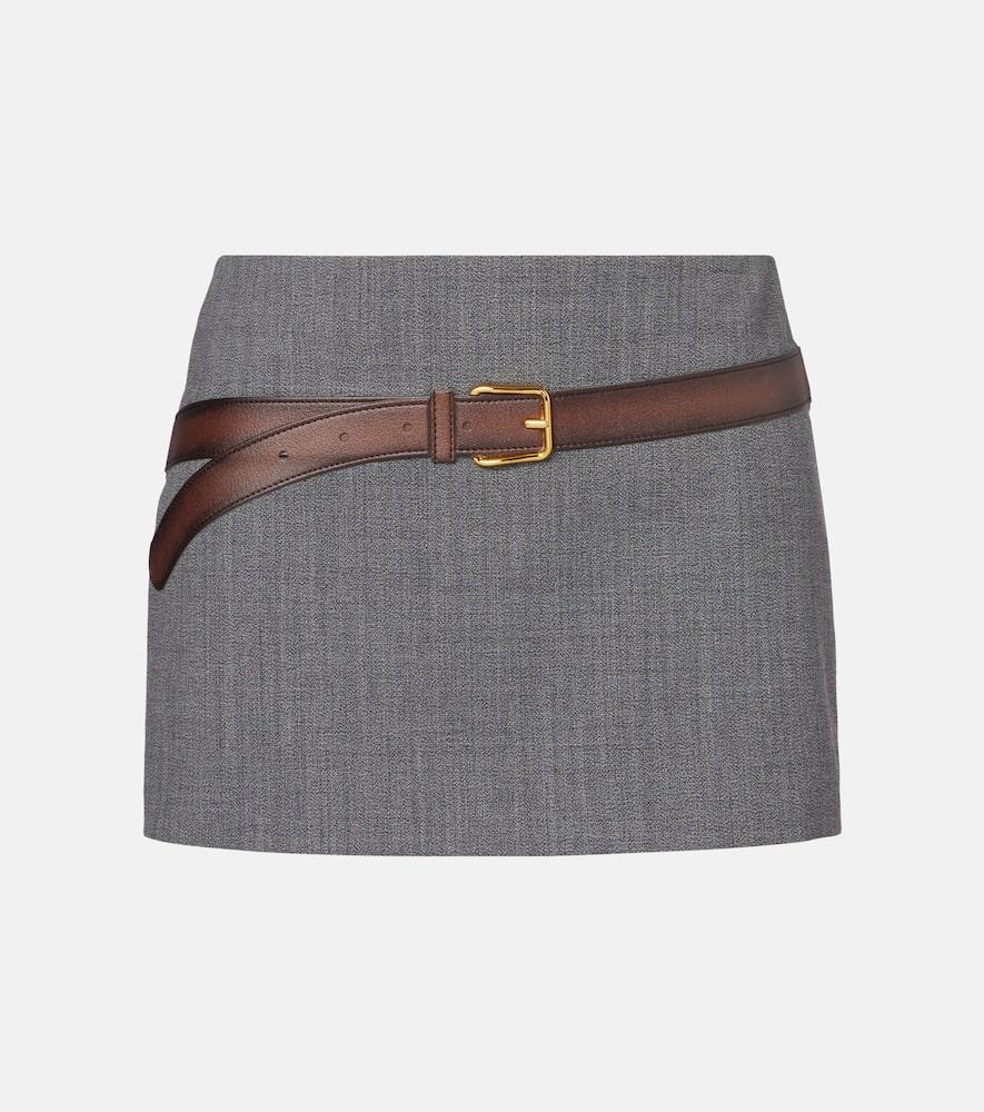 prada appliqué miniskirt