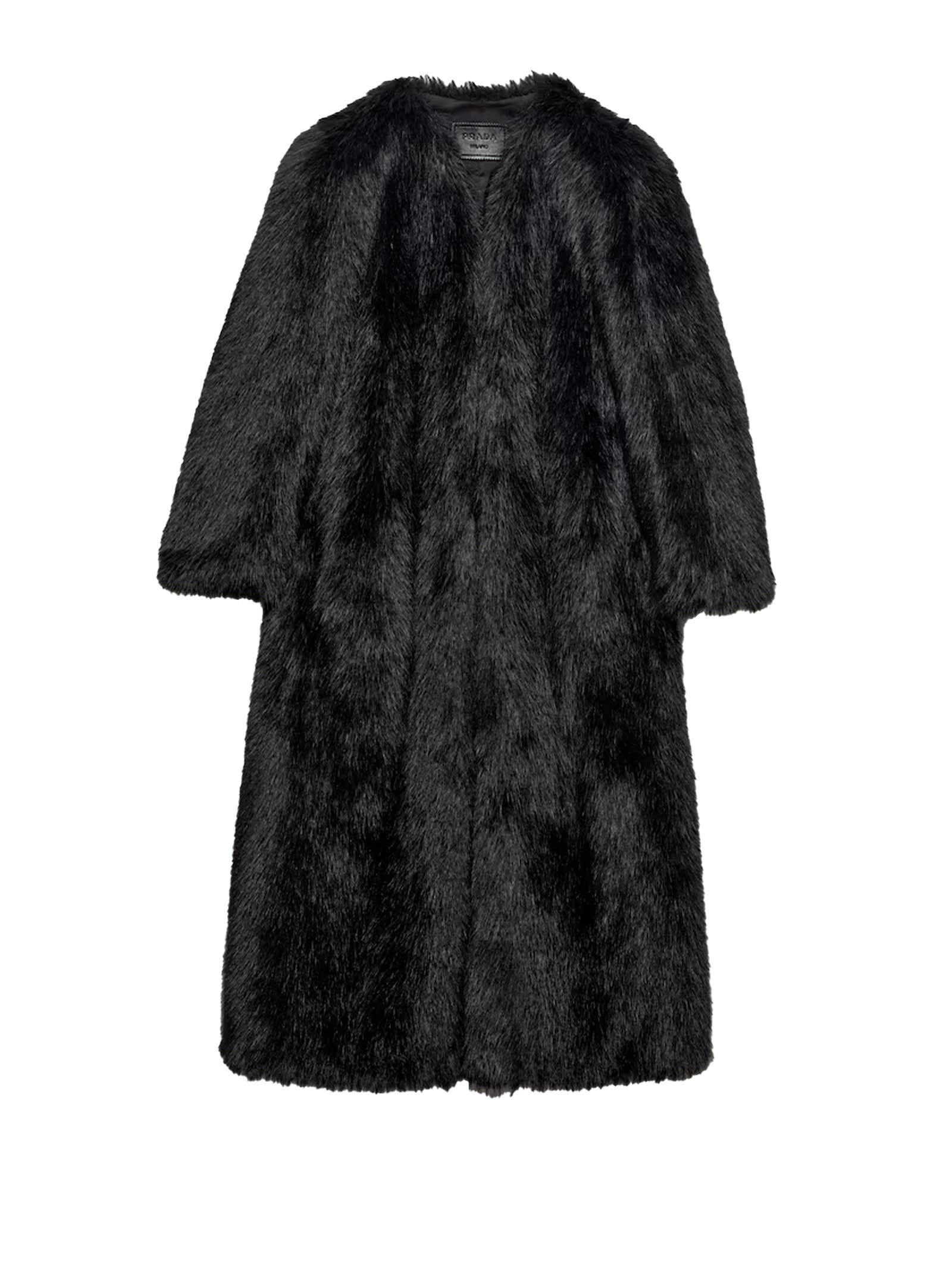 prada aspen coat black
