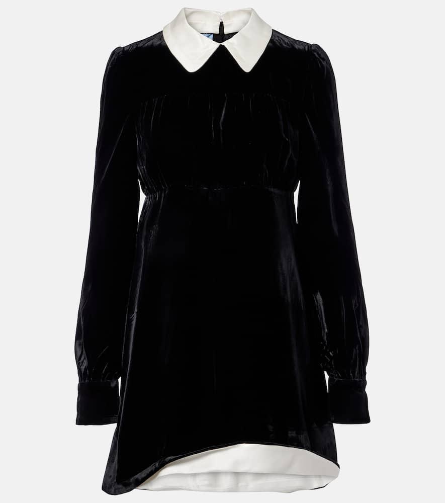 prada asymmetric velvet minidress