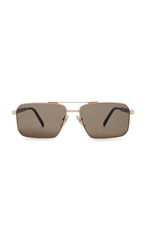 prada aviator sunglasses in metallic gold.