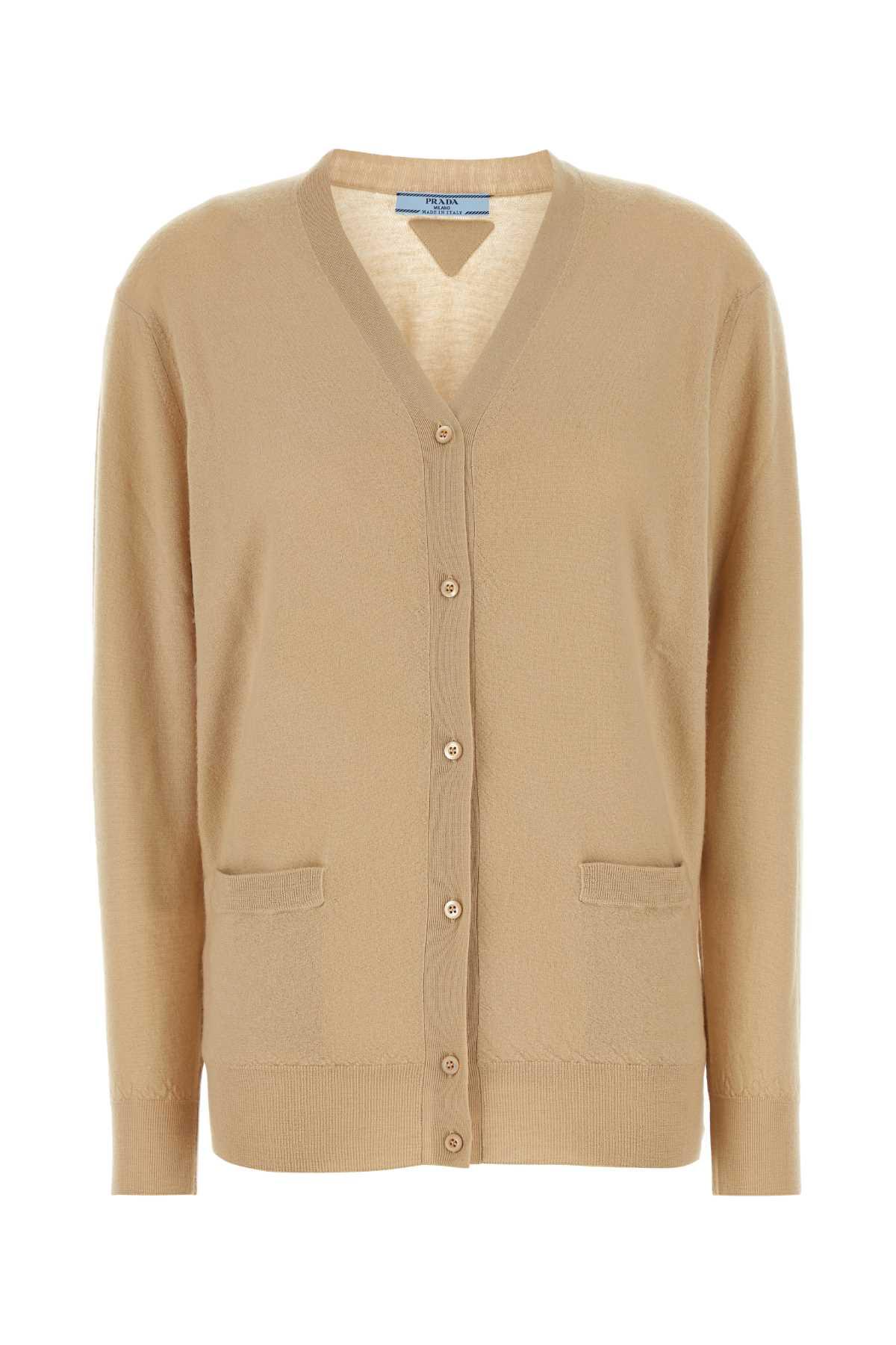 prada beige cashmere cardigan