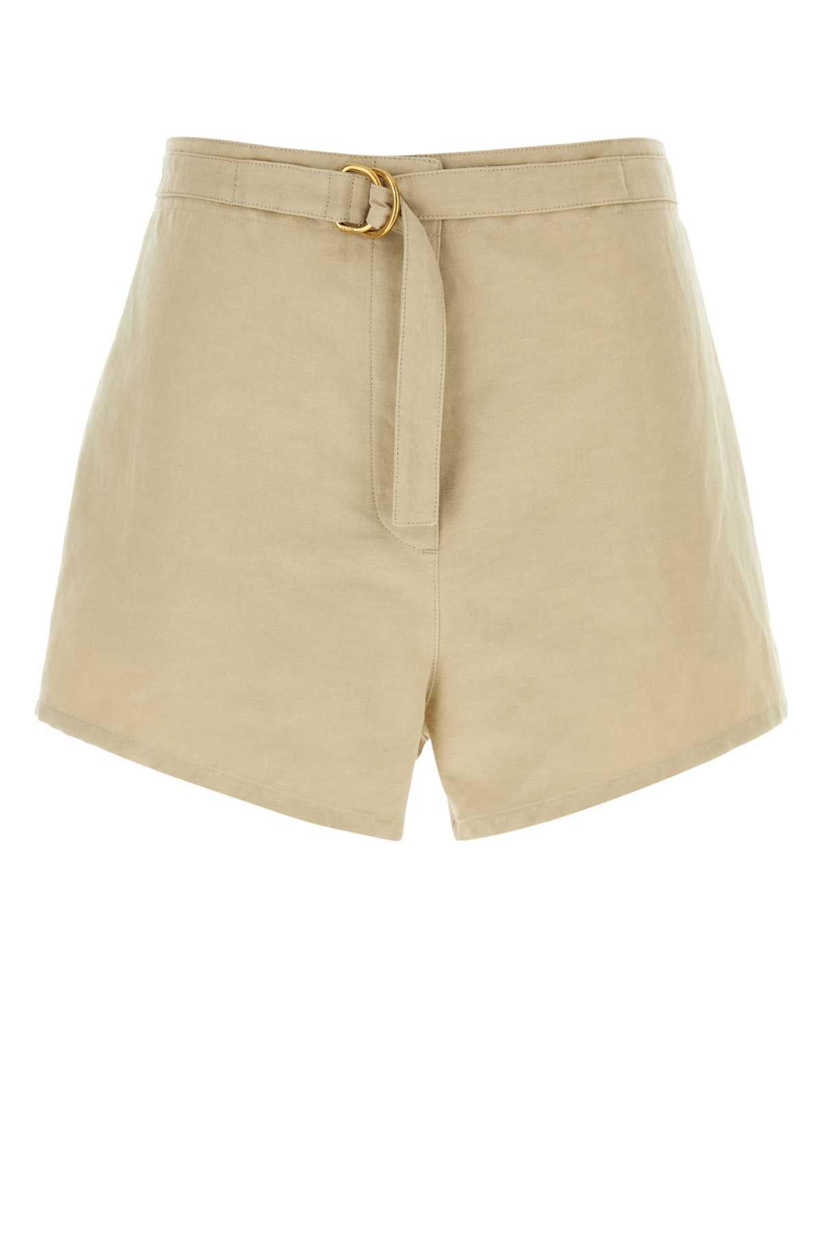 prada beige cotton blend shorts