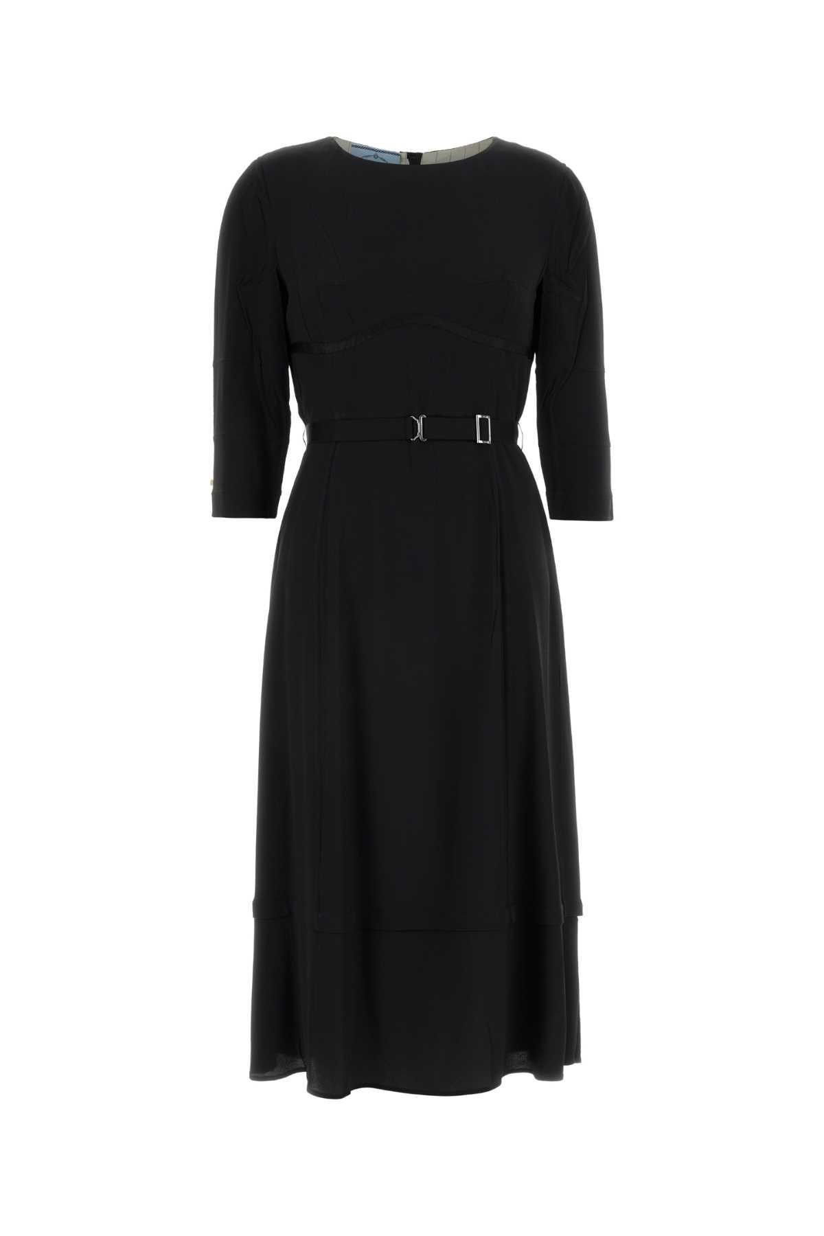 prada black acetate blend dress