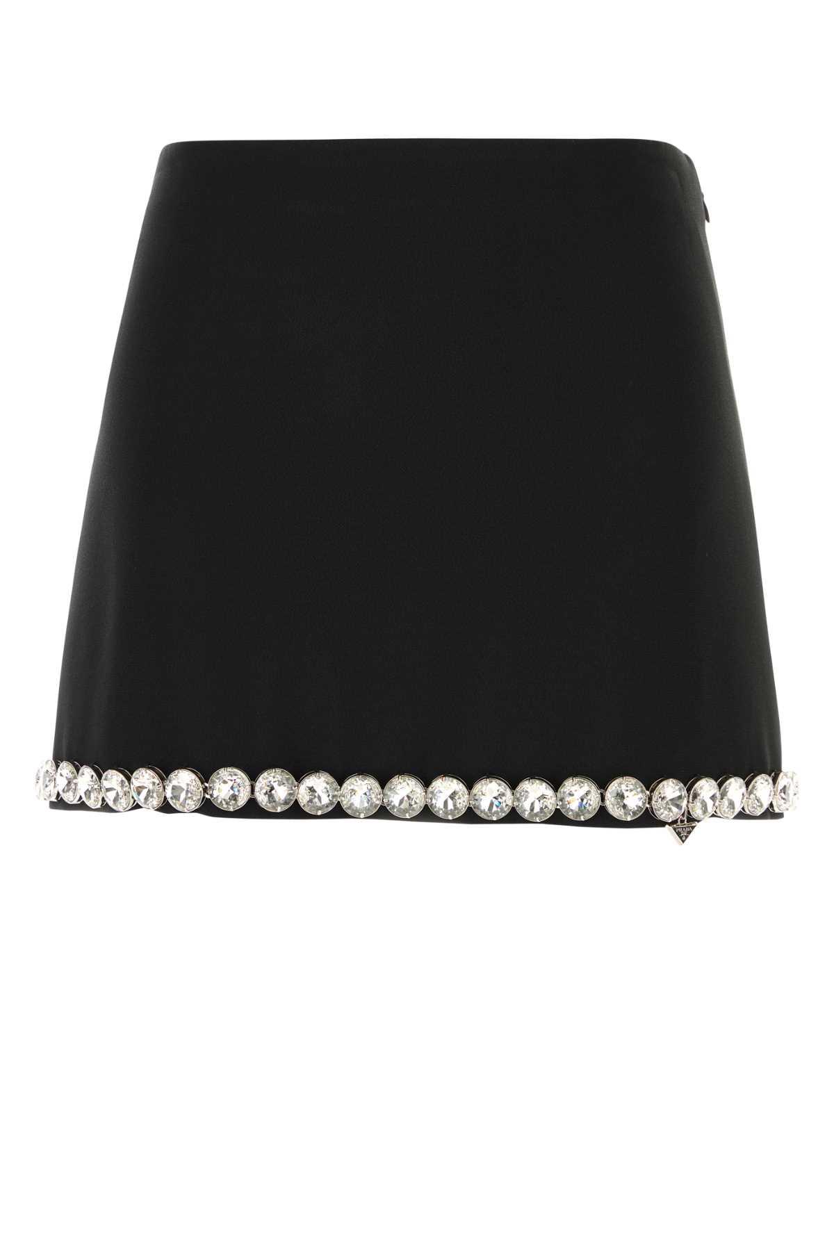 prada black acetate blend mini skirt