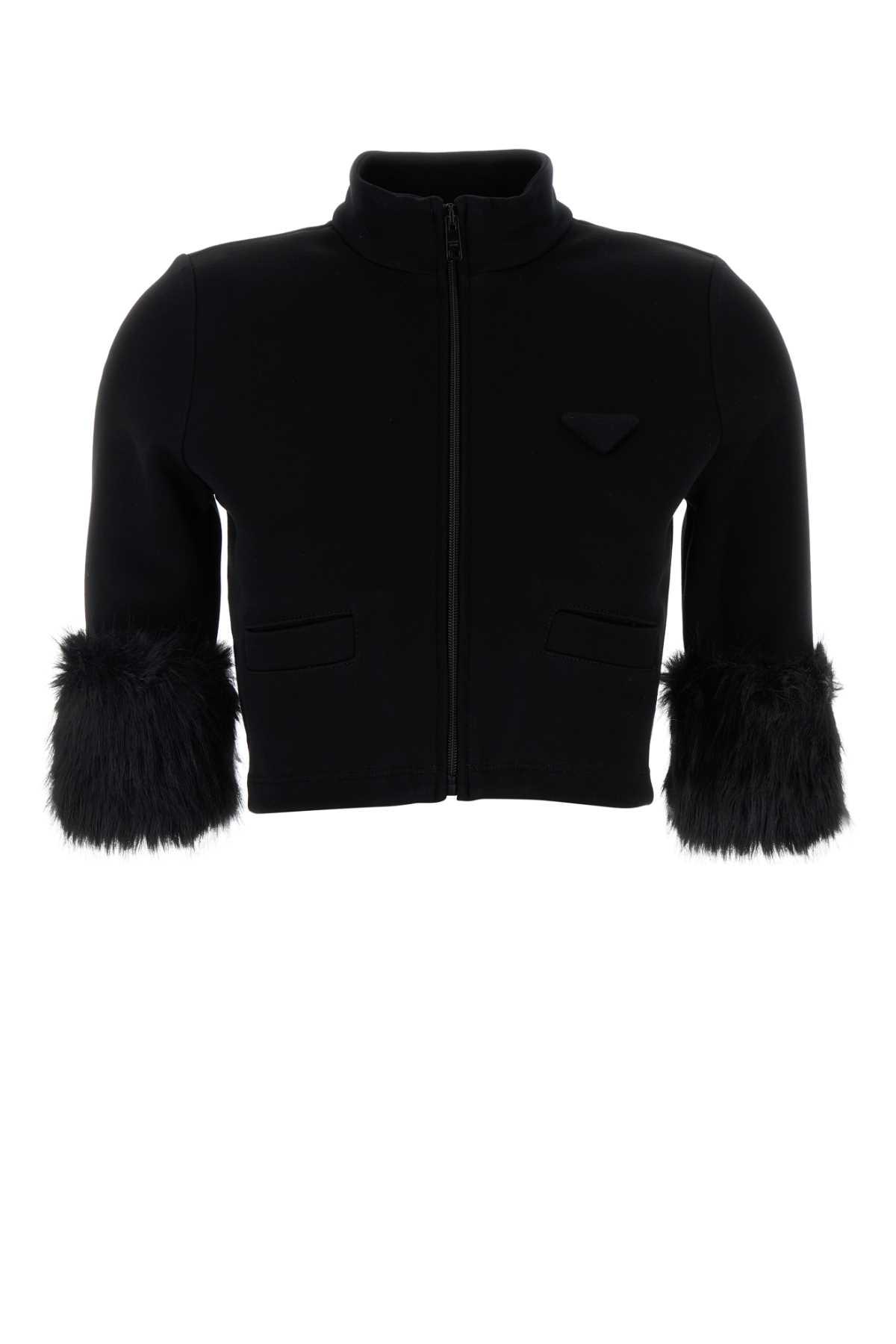prada black cotton blend jacket