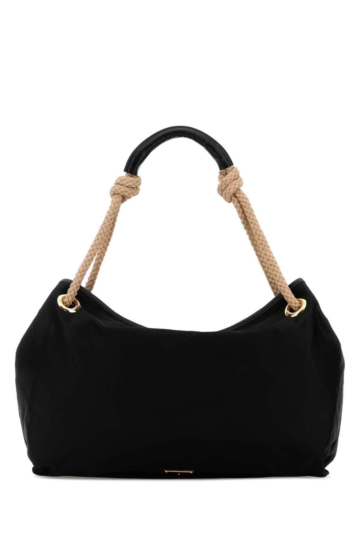 prada black fabric shopping bag