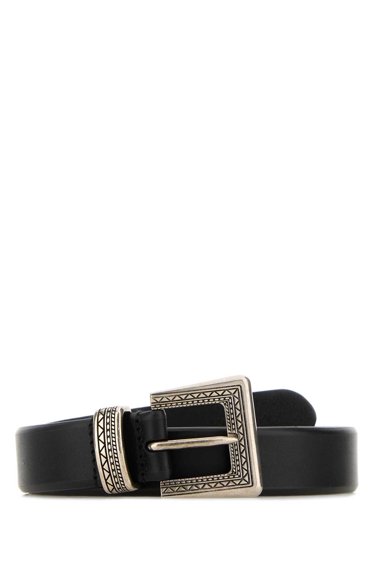 prada black leather belt