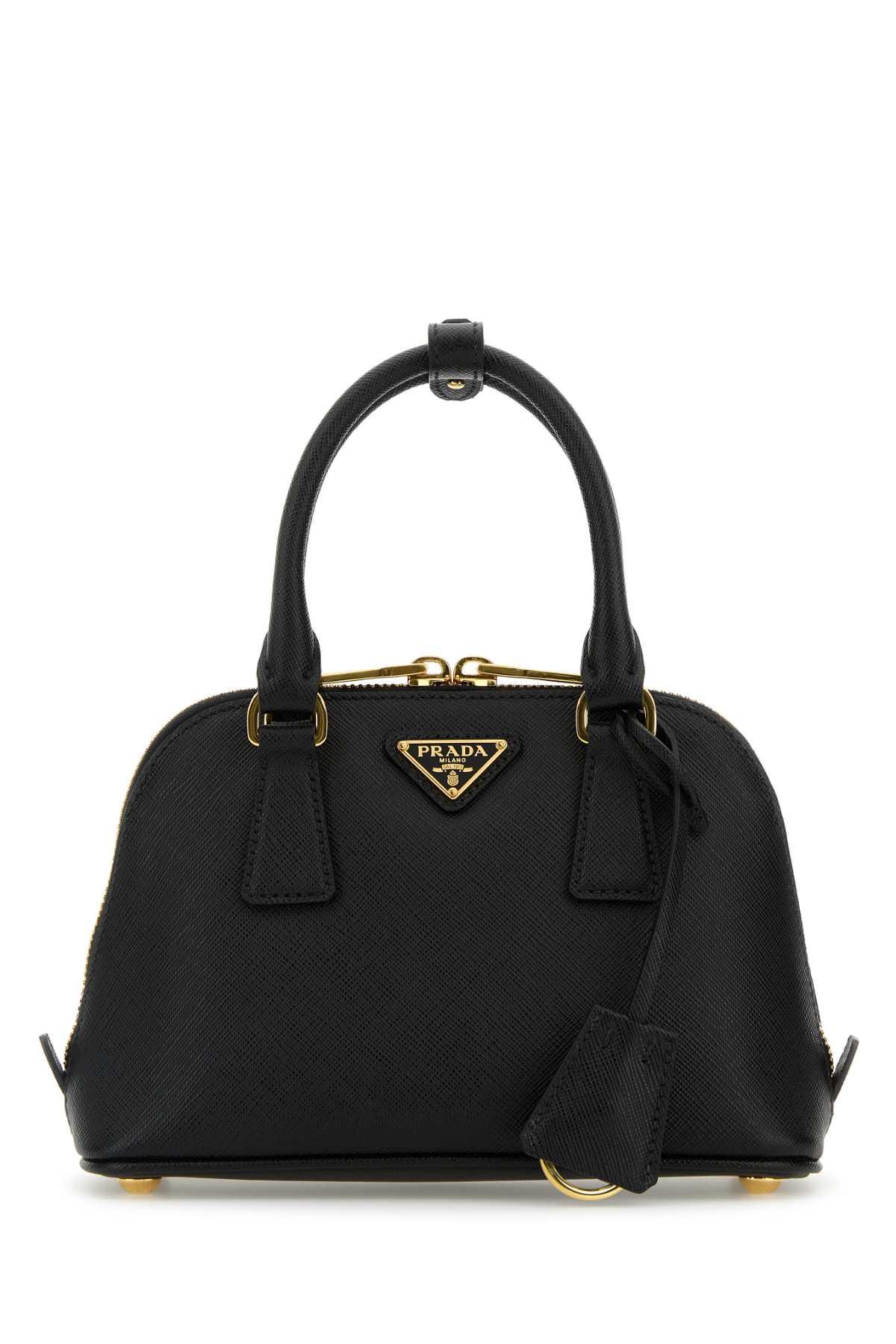 prada black leather handbag