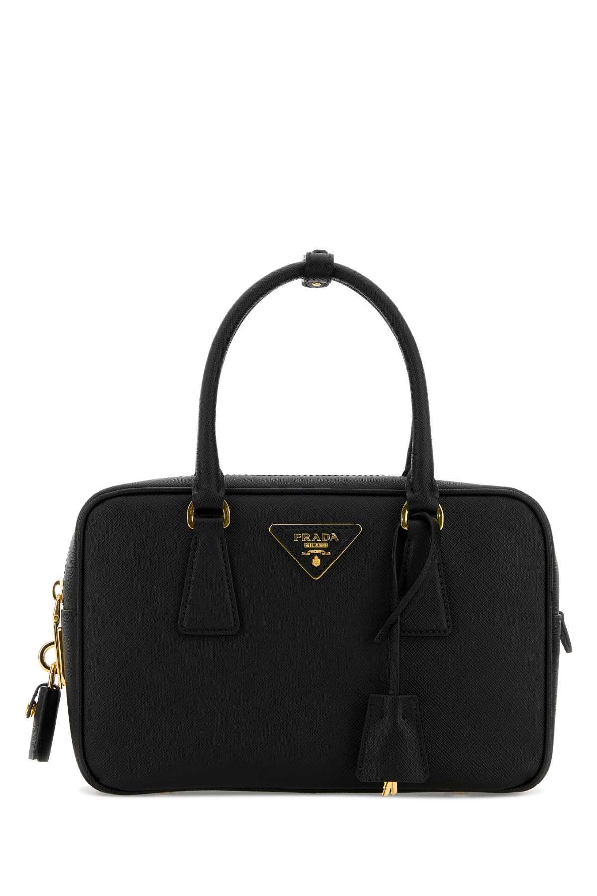 prada black leather handbag