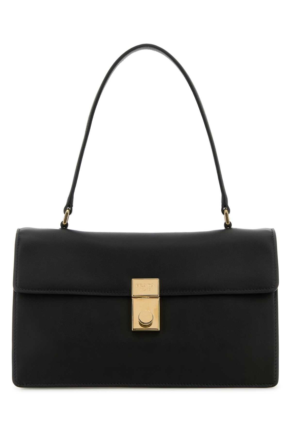 prada black leather handbag