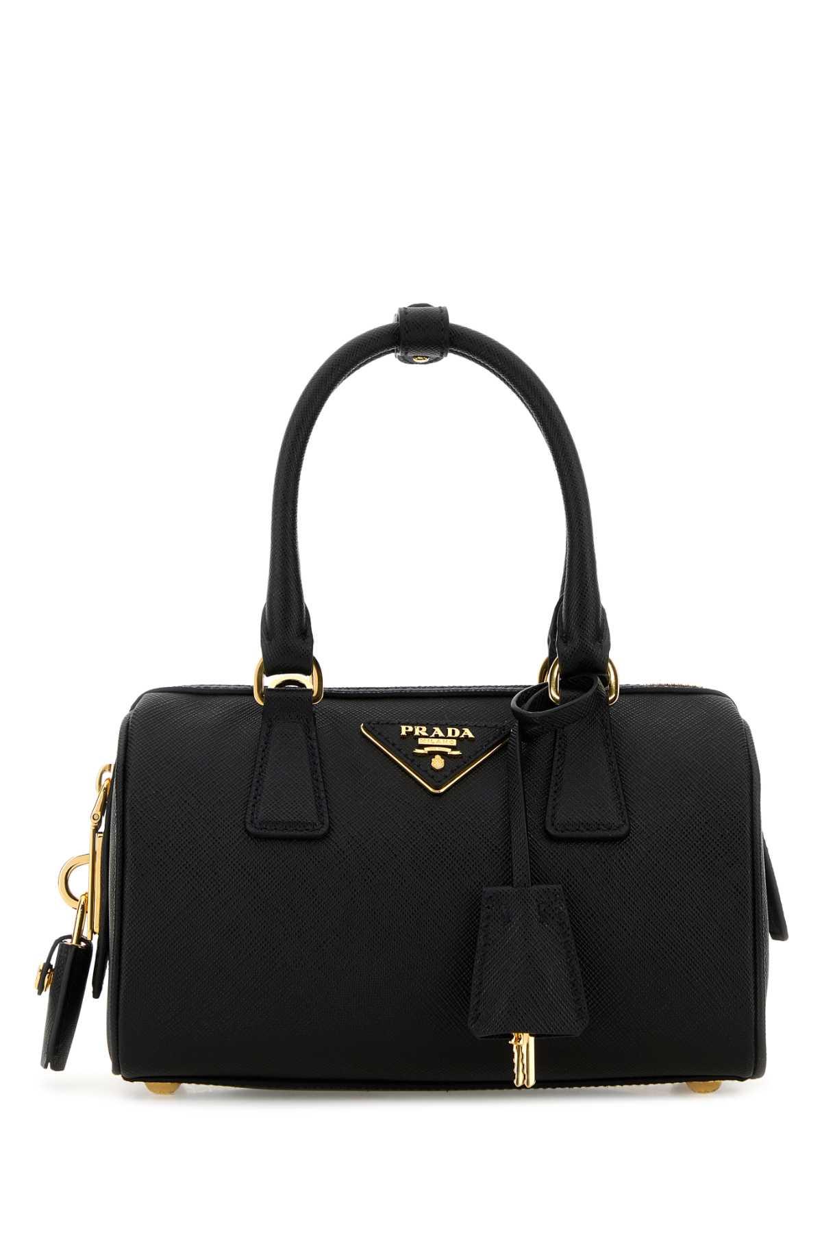 prada black leather handbag