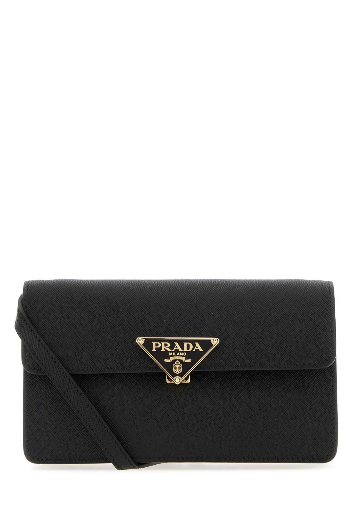 prada black leather mini crossbody bag