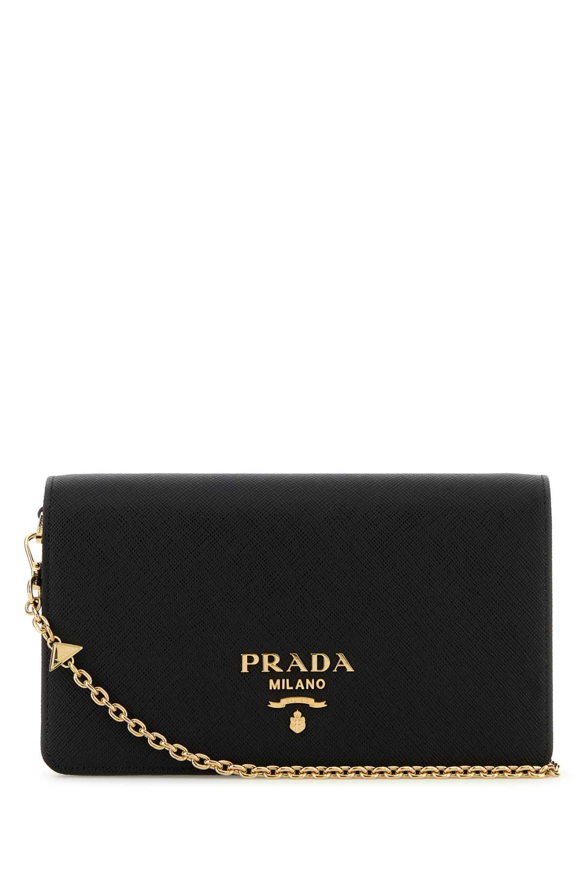 prada black leather mini shoulder strap