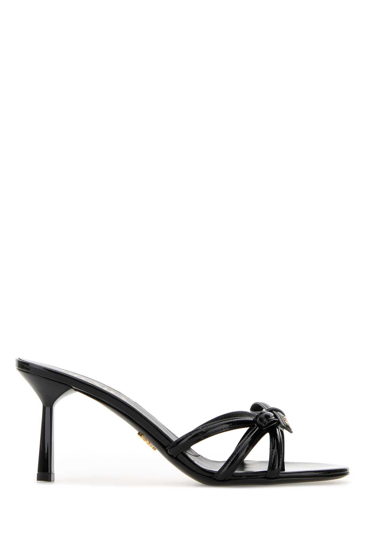 prada black leather mules