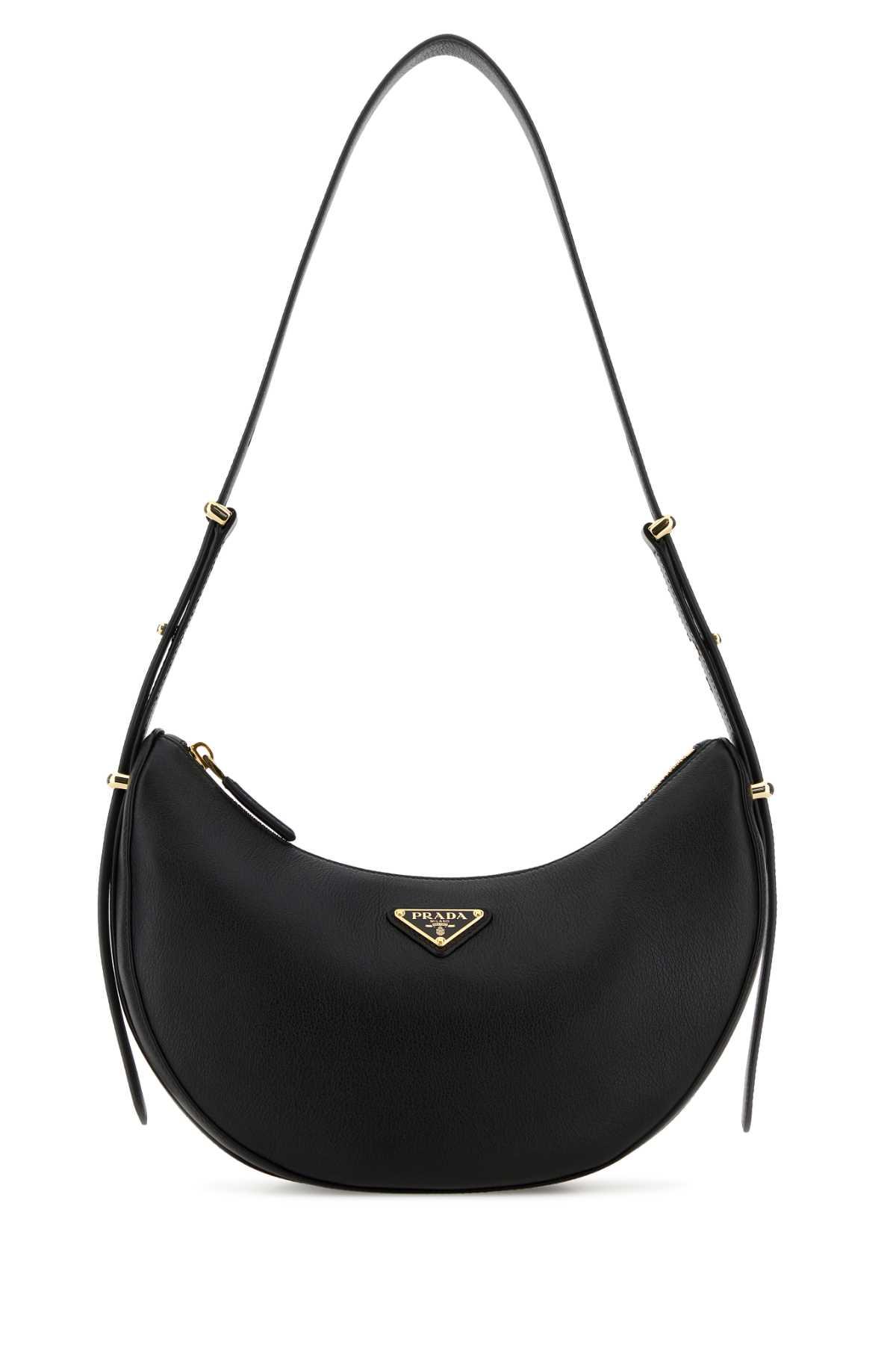 prada black leather shoulder bag
