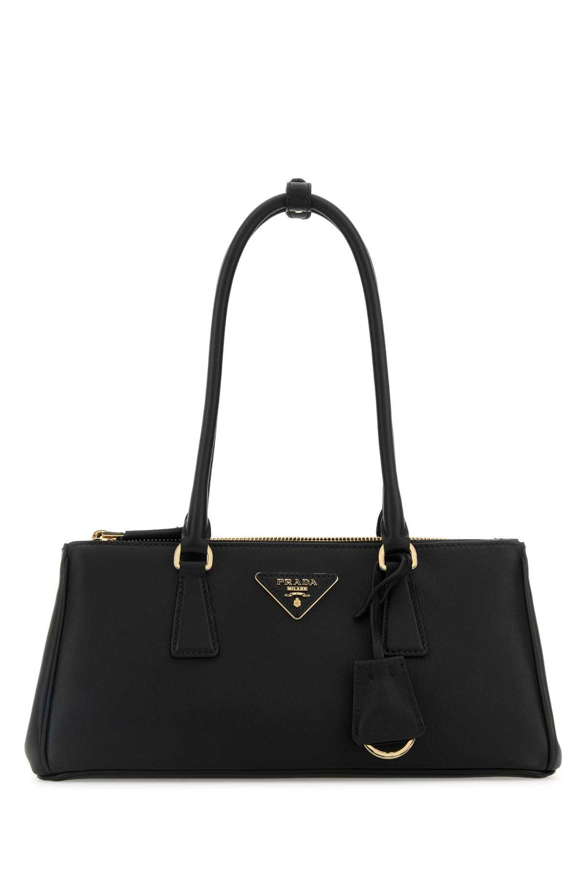 prada black leather shoulder bag