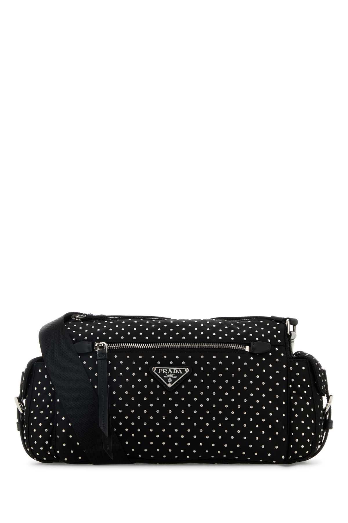 prada black nylon shoulder bag