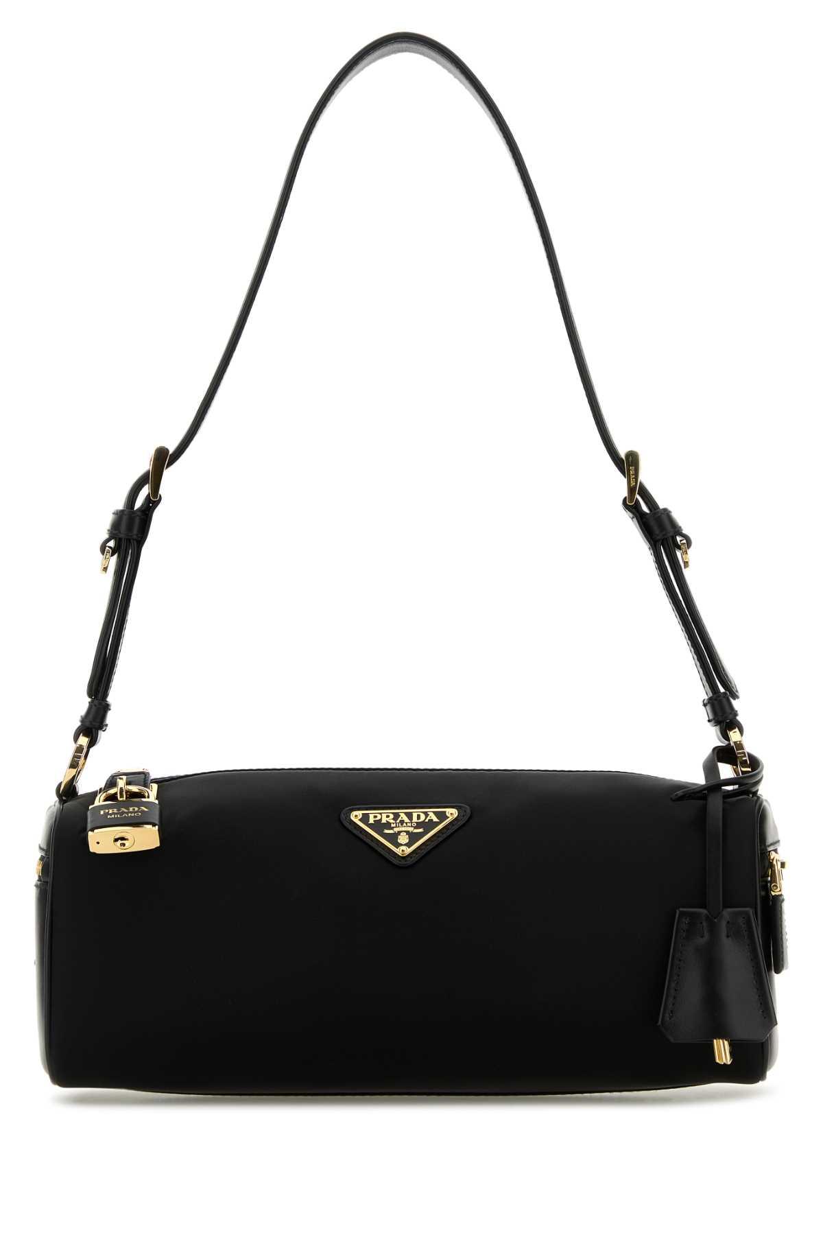 prada black nylon shoulder bag