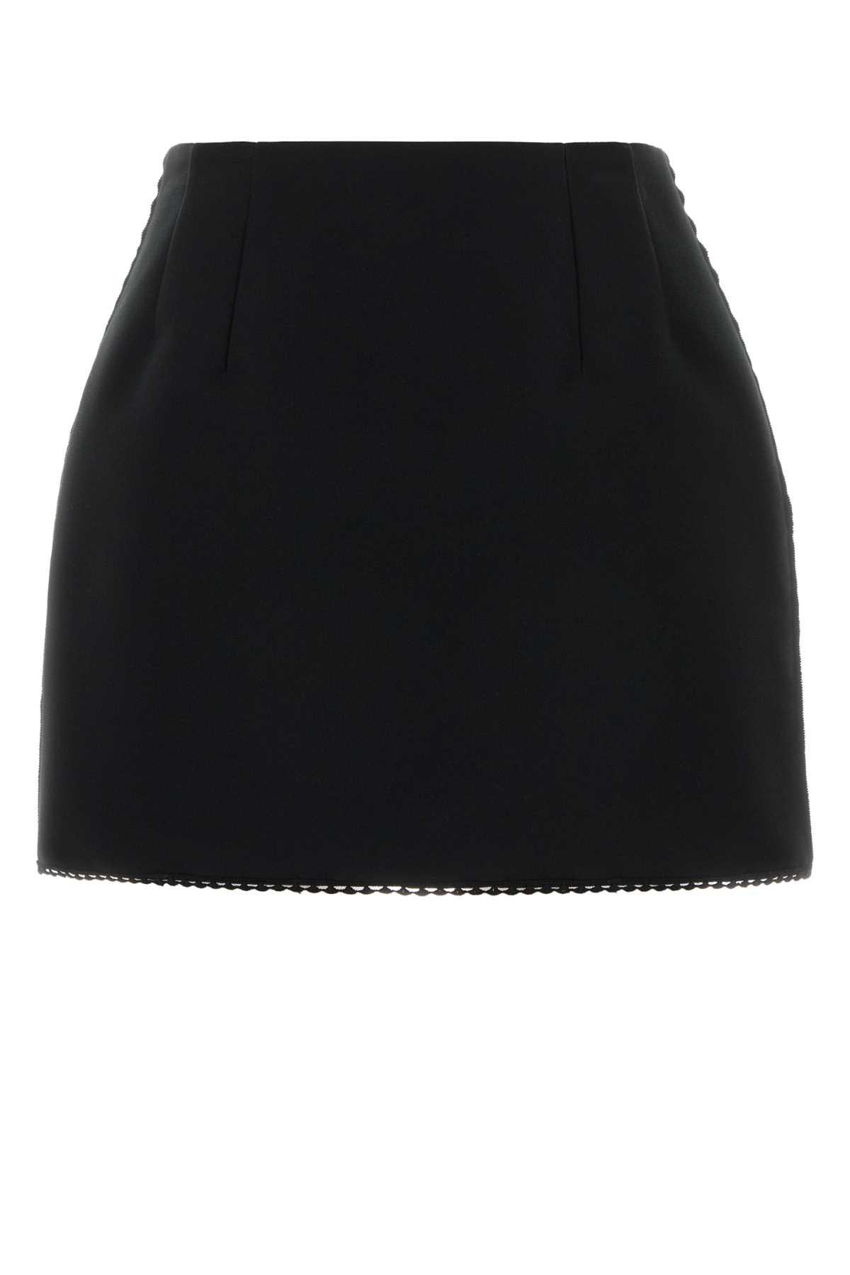 prada black polyester blend mini skirt