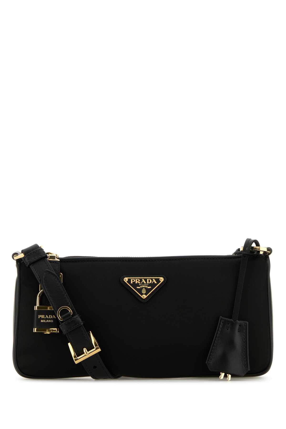 prada black re-nylon crossbody bag