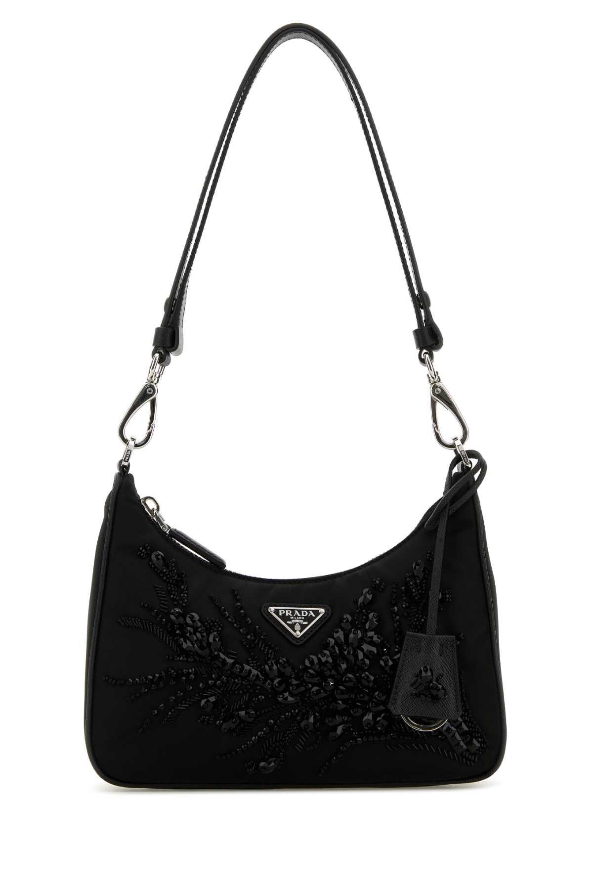 prada black re-nylon re-edition shoulder bag