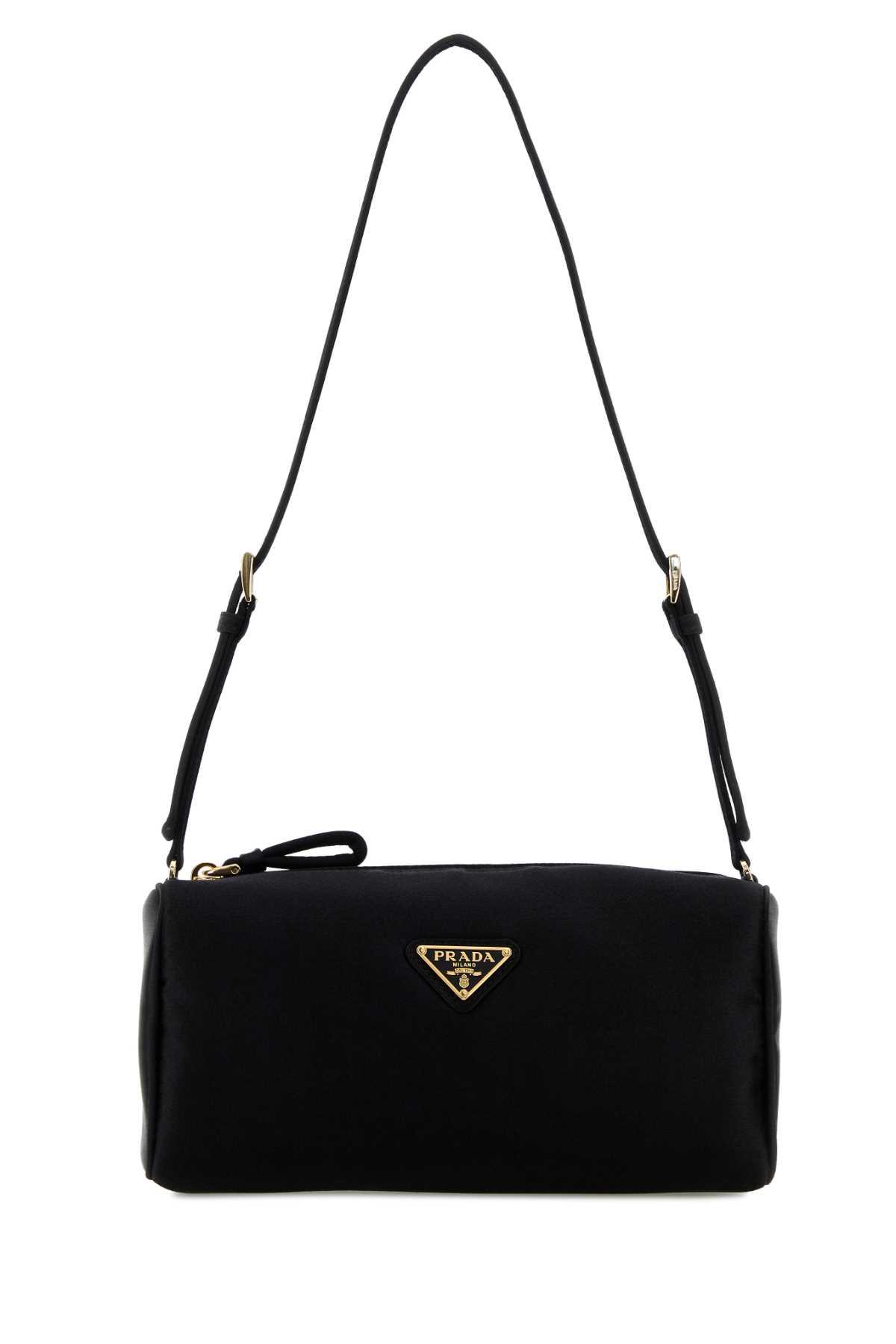 prada black satin mini shoulder bag