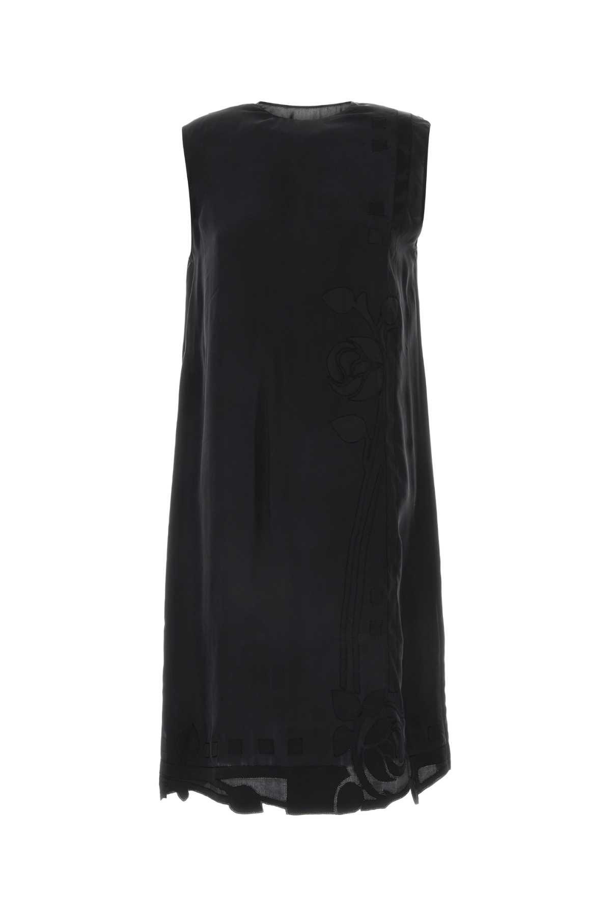 prada black silk dress