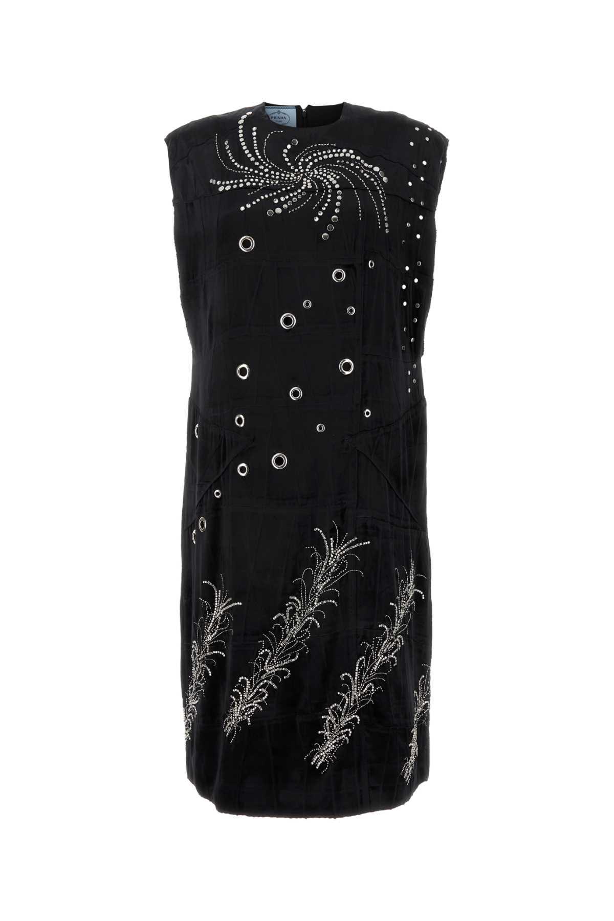 prada black velvet dress