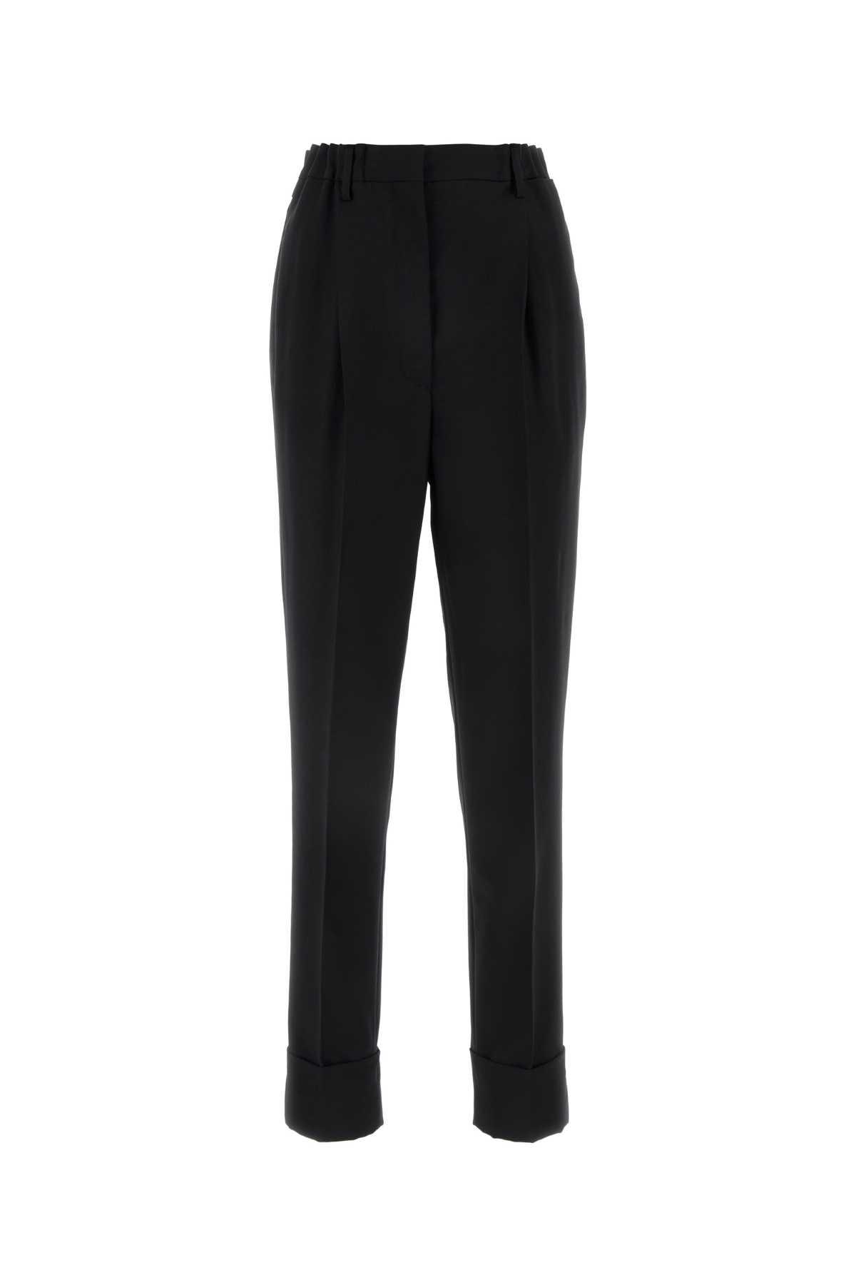 prada black wool blend pant