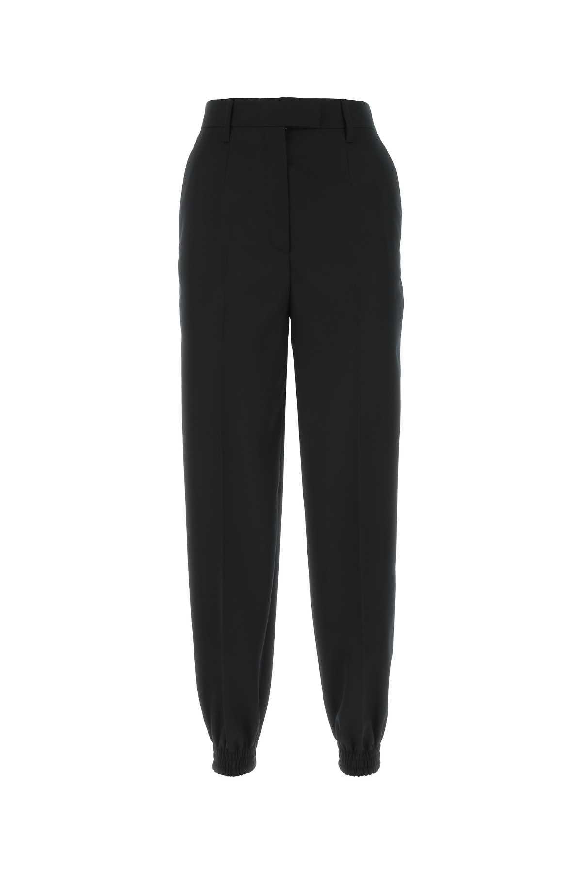 prada black wool joggers