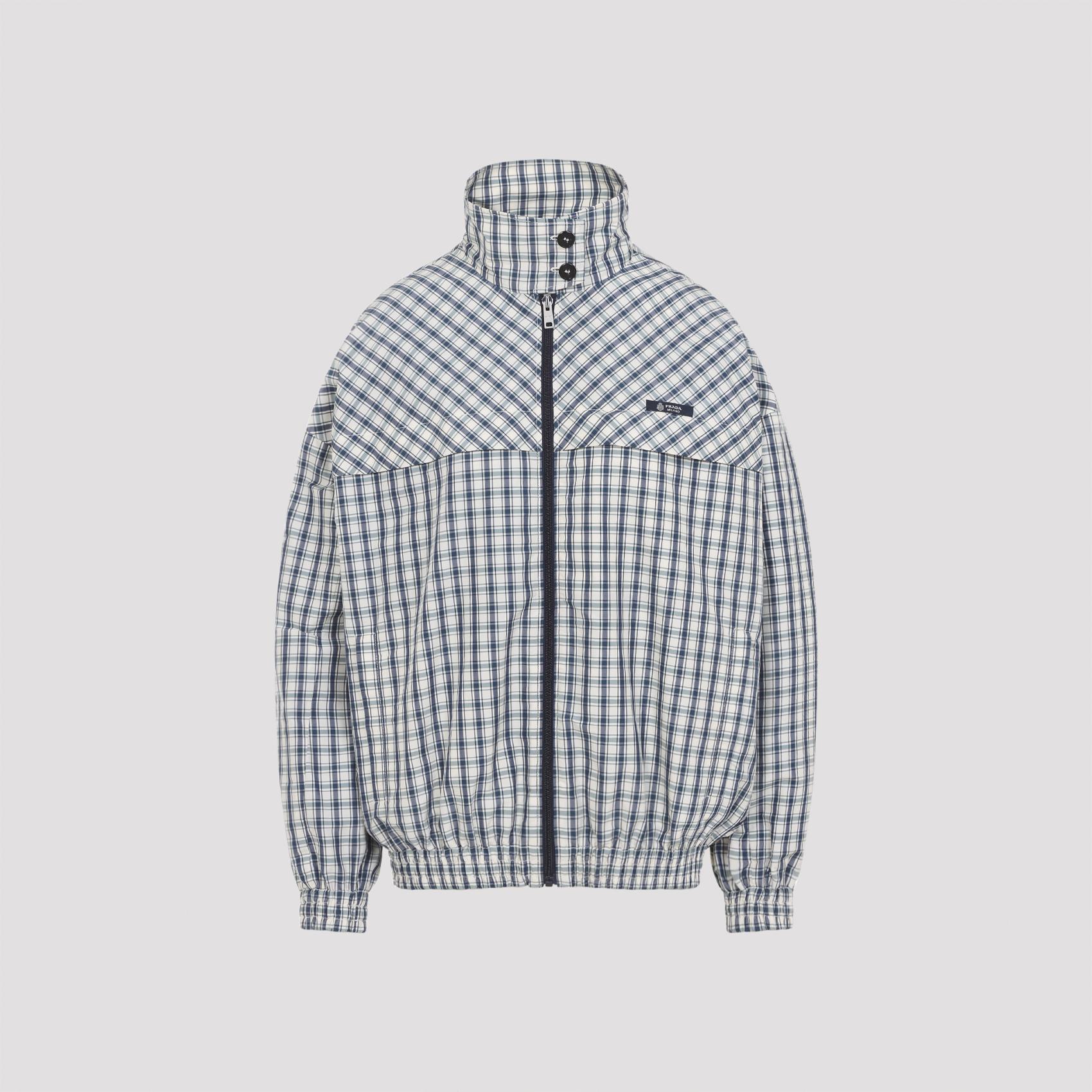 prada blouson jacket blue cotton polyamide - women