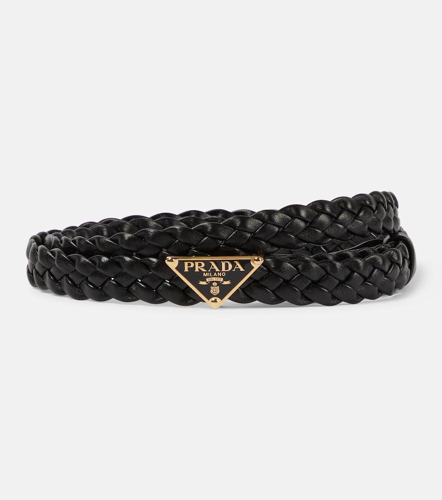 prada braided leather belt