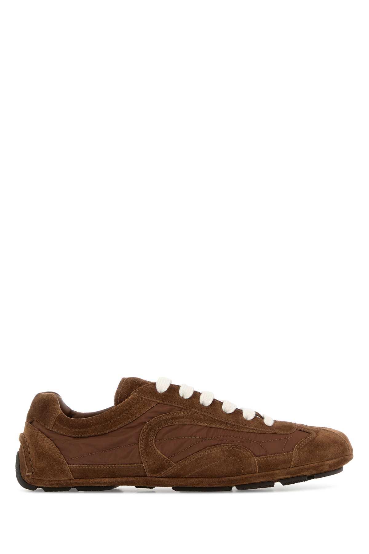 prada brown suede and re-nylon montecarlo re-edition 2005 sneakers