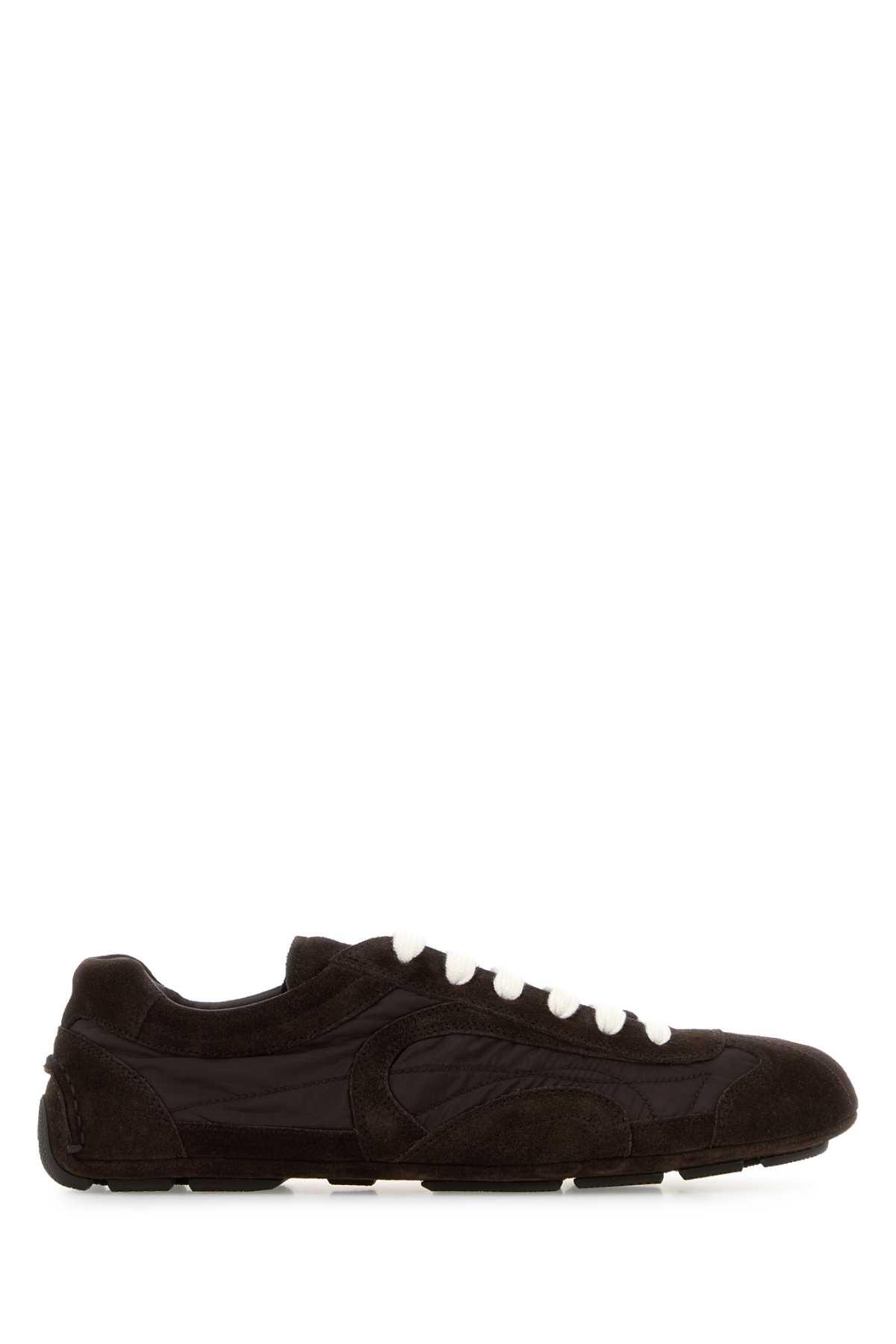 prada brown suede and re-nylon montecarlo re-edition 2005 sneakers